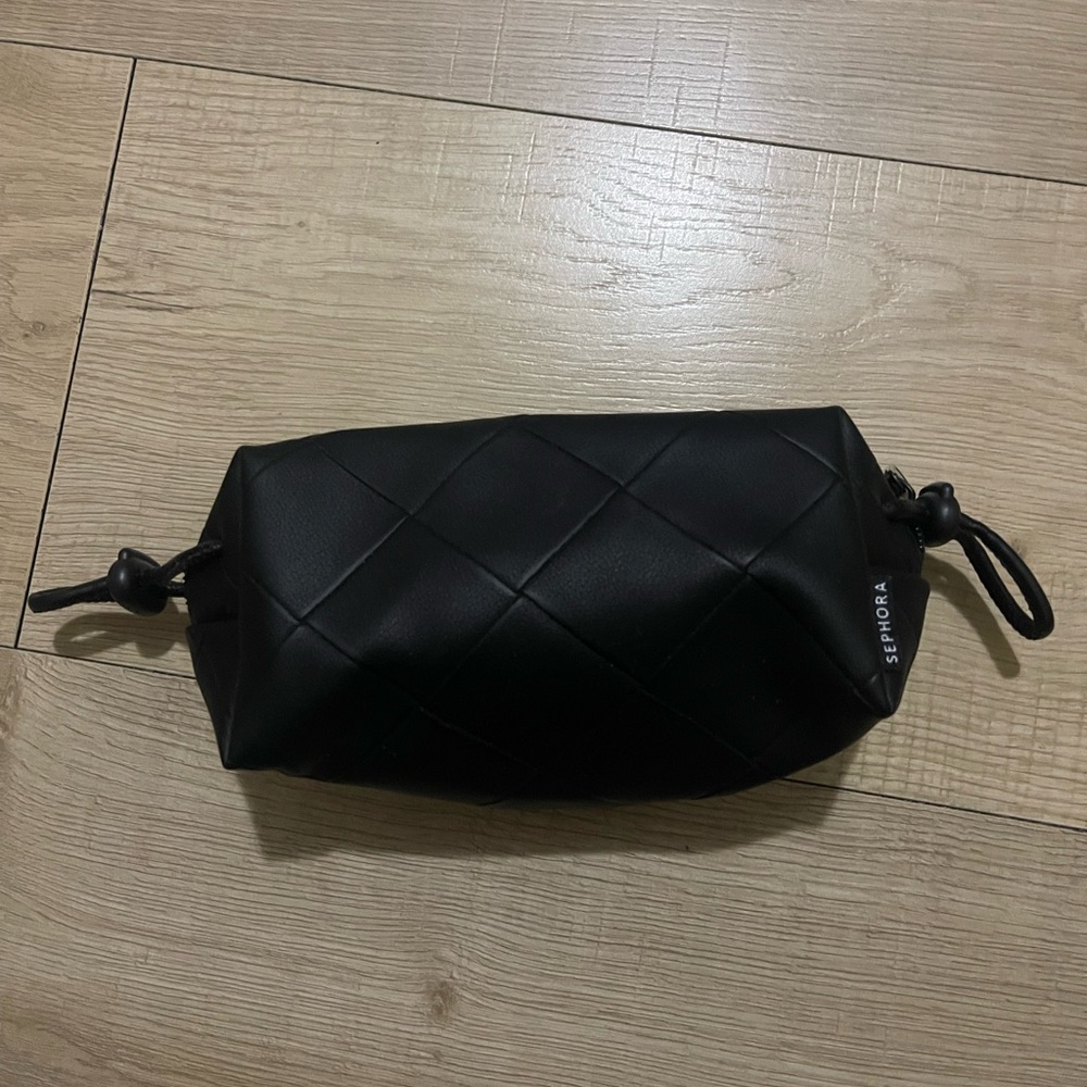 Sephora Black Quilted Makeup Bag
